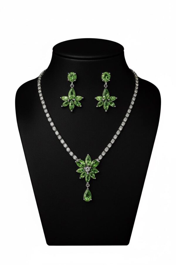 Sapphire Cascade Necklace & Earring Set